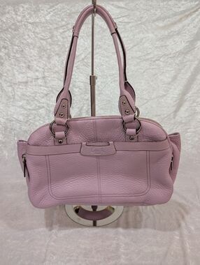Coach Lilac Pebbled Leather Shoulder Bag